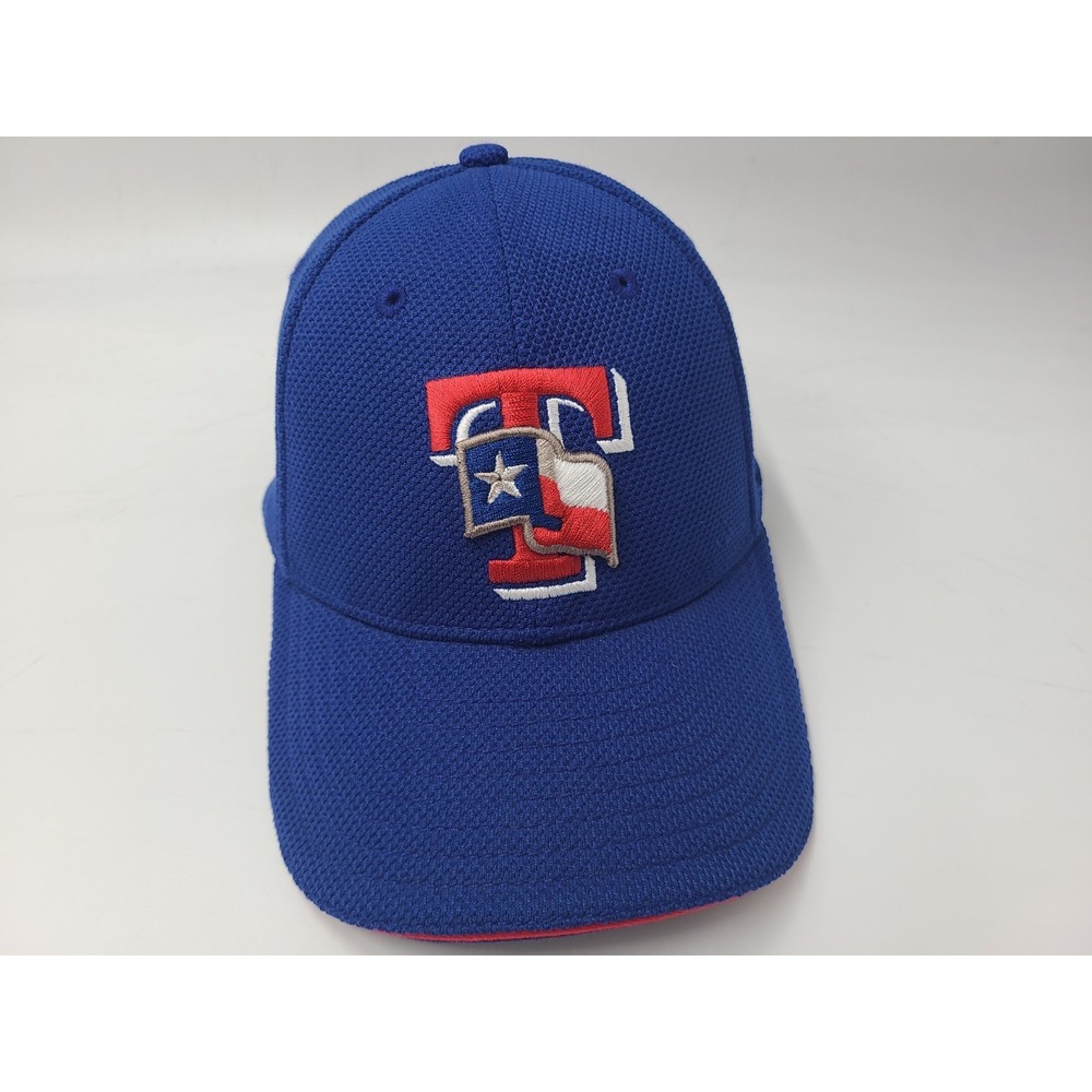 Texas Rangers Batting Practice New Era 39Thirty Flex Fitted S-M Hat Cap MLB Blue